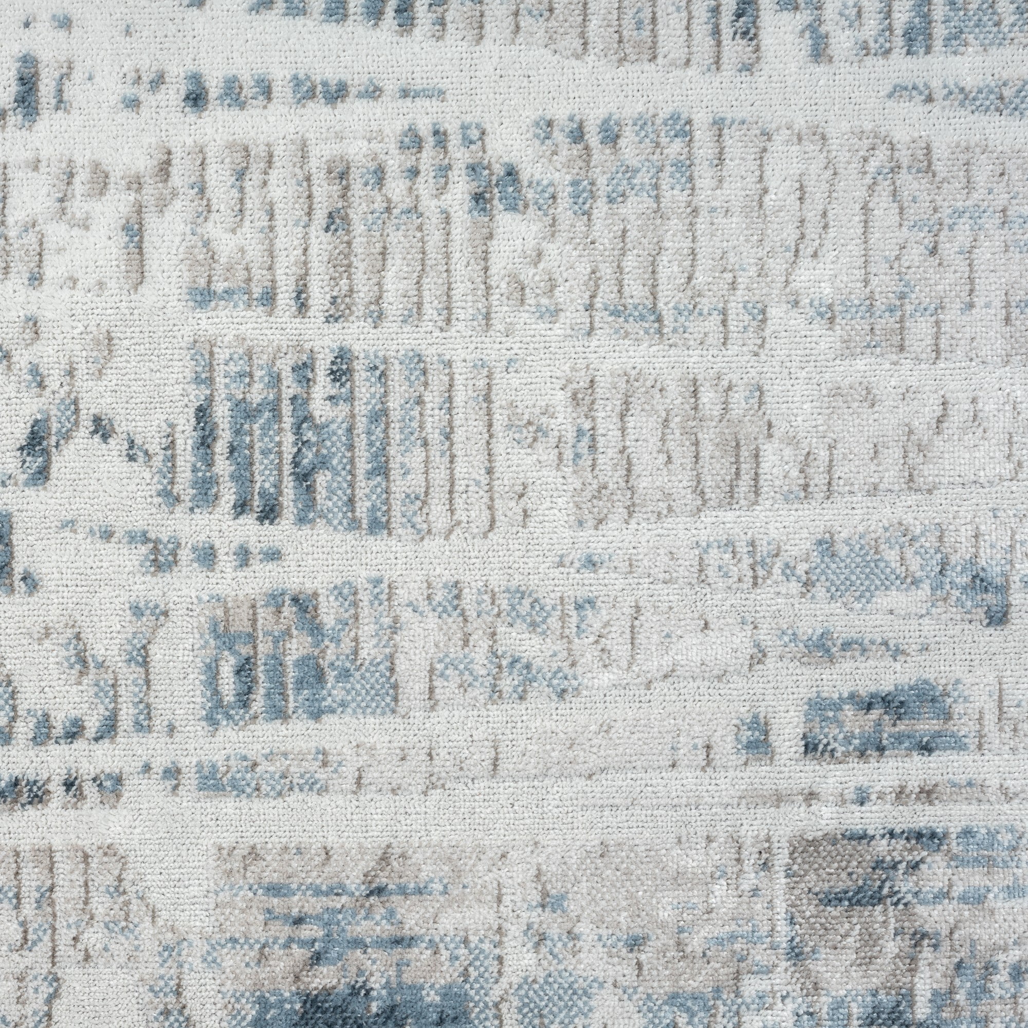 Laddha Home Designs 7.75' x 9.75' Geometric Abstract Area Throw Rug - Blue and Cream