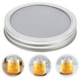 thumbnail image 2 of KAKOWELY canning jars wide mouth 2pcs Wide Mouth Mason Jar Lids Stainless Steel and Silicone Canning Jar Lids Leak Proof Mason Jar Drinking Lids Wide Mouth Canning Lids for Mason Jars, 2 of 5