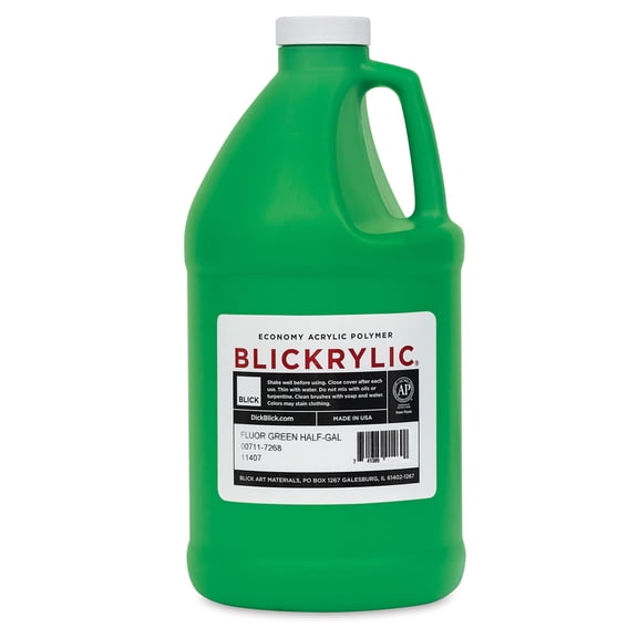 Blickrylic Student Acrylics - Fluorescent Green, Half Gallon