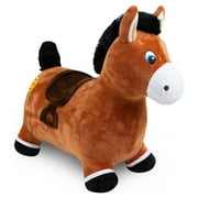 Waddle Inflatable Plush Covered Horse Bouncer, Ride on Animal