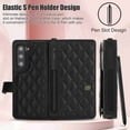 thumbnail image 4 of Dteck for Samsung Galaxy Z Fold 5 Wallet Case with S Pen Holder & Crossbody Lanyard Strap & Wrist Strip, Shockproof Stylish Protective Cover for Galaxy Z Fold 5,Black, 4 of 6
