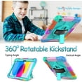 thumbnail image 5 of BMOUO iPad 10th Generation Case - iPad 10.9 2022 Case with Screen Protector, 360 Rotating Stand & Pencil Holder & Hand & Shoulder Strap Shockproof Kids Case for 10.9 inch iPad 10th Gen 2022, Turquoise, 5 of 9