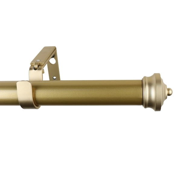Meriville 1-Inch Diameter Linder Single Window Treatment Curtain Rod, 28-Inch to 48-Inch, Royal Gold