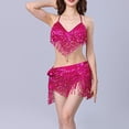 thumbnail image 2 of Sexlip Womens Belly Dance Costume Top And Skirt Set Sequin Design Sparkly Fabric Relaxed Silhouette for Themed Events Pink Free Size, 2 of 7