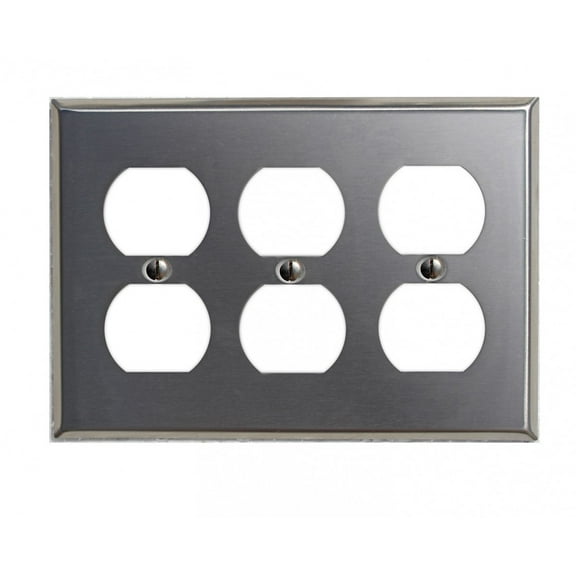 Switchplate Brushed Stainless Steel Triple Outlet | Renovator's Supply
