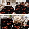 thumbnail image 6 of Area Rug 60×96in, Abstract Red Lobster on Black Floor Carpet Living Room Rug, Ocean Waves Marine Life Non-Slip Welcome Mat Indoor Rugs for Bedroom Dining Room, 6 of 9