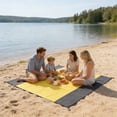 thumbnail image 3 of 4pcs Extra Large Outdoor Camping Checkered Beach Mat, Waterproof Sandproof Foldable Picnic Blanket with Convenient Storage Pockets, Portable Mat for Travel Park Beach Backyard Camping, Yellow, 3 of 6
