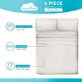 thumbnail image 3 of DREAMCARE - Bed Sheets Set - King Size Sheet with Side Pocket - 4pcs Set, 15 inches, Ivory, 3 of 7