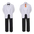 thumbnail image 2 of 6pc Baby Toddler Boy Teen Formal Black & White Suit Set Satin Necktie Sm-20, 2 of 4