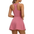 thumbnail image 3 of Women's Racerback Tennis Golf Dress with Shorts and Built-in Bra Athletic Dress with Pockets, 3 of 8
