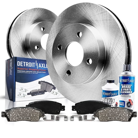 Detroit Axle - Front Brake Kit for 2012-2017 Hyundai Accent, Kia Rio LX EX [Check Fitment] Disc Brake Rotors Ceramic Brakes Pads 2013 2014 2015 2016 Replacement