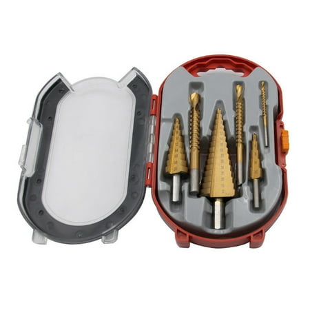 

Walmeck 6 PCS Step Drill Bit and Saw Drill Set HSS Drill Bits for Sheet Aluminum Iron Metal Stainless Steel Wood Hole Drilling Expanding Multifunction Spiral Grooved Step Drill for Woodworking Indus