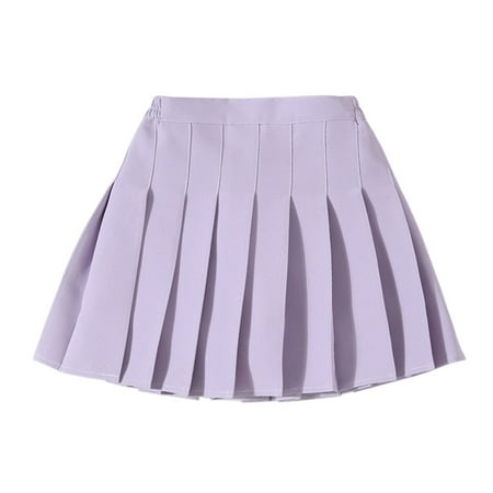 

BULLPIANO Kids Girls A-Line Pleated Skirt Little Girls Solid Sport School Uniform Tennis Short Skirts 2-12 Years