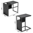 thumbnail image 2 of CubiCubi Sofa Side End Table for Living Room, C Shaped Reversible Table with Wooden Storage Shelf, Nightstand for Bedroom, Deep Brown, 2 of 6