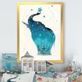 thumbnail image 1 of Designart Elephant Silhouette On Christmas Card Traditional Framed Wall Art, 1 of 4