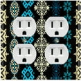 thumbnail image 1 of Metal Light Switch Plate Cover Ethnic Aztec Tribal Pattern Teal SFR064, 1 of 13