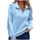 thumbnail image 2 of Heisall Womens Sweatshirts Long Sleeve V Neck Zip Up Solid Color Embossed Casual Knit Pullover, 2 of 7
