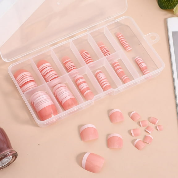 Mobestech 120Pcs Fake Toenails Kit Multi Color French Style Comfortable Fit Press on