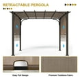 thumbnail image 5 of COOS BAY 10 x 10 Outdoor Steel Flat Pergola with Adjustable Shade Canopy,Brown, 5 of 7