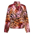 thumbnail image 5 of Jackets for Women Winter Coat Jackets Flannel Stand Collar Jacket(Abstract Animal Print Textile,Size:S-4XL), 5 of 7
