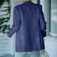 thumbnail image 4 of Blazer para mujer, chaqueta lisa con cuello vuelto, abrigo de manga larga, abrigo para mujer, 4 of 9