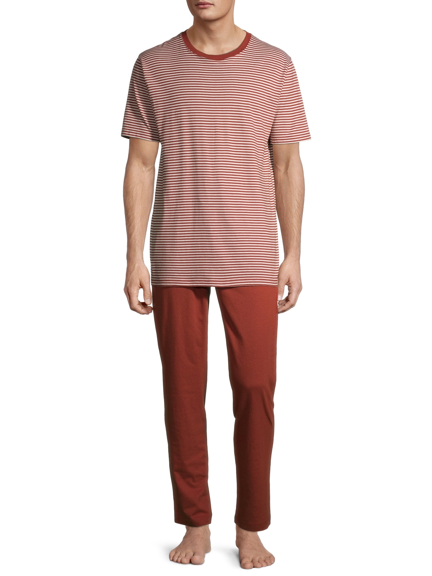 Hanes Men's Soft Pajama Short Sleeve Top and Pants Set