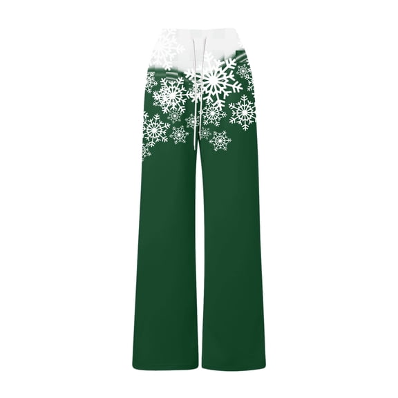Women Christmas Outfit Elevated Festive Pants for Women High Waisted Soft Holiday Trousers with Side Pockets Comfortable Stretch Casual Wear Green 2XL