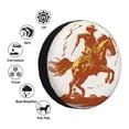 Salouo Vintage Cowboy On A Bronco Horse Print Spare Tire Cover 1417