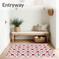 thumbnail image 3 of ODIKA 6'x9' Machine Washable Non-Slip Area Rug, Festive Lattice Snow Web with Crimson Holly Berries High Traffic Rug with Pad, Red, 650752, 3 of 8