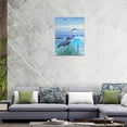 thumbnail image 5 of Coastal Bathroom Wall Art Sea Bird Wall Decor Blue Heron Pictures Ocean Beach Lighthouse Canvas Painting Print Artwork Framed for Living Room Bedroom Bathroom 12''''x16'''', 5 of 6
