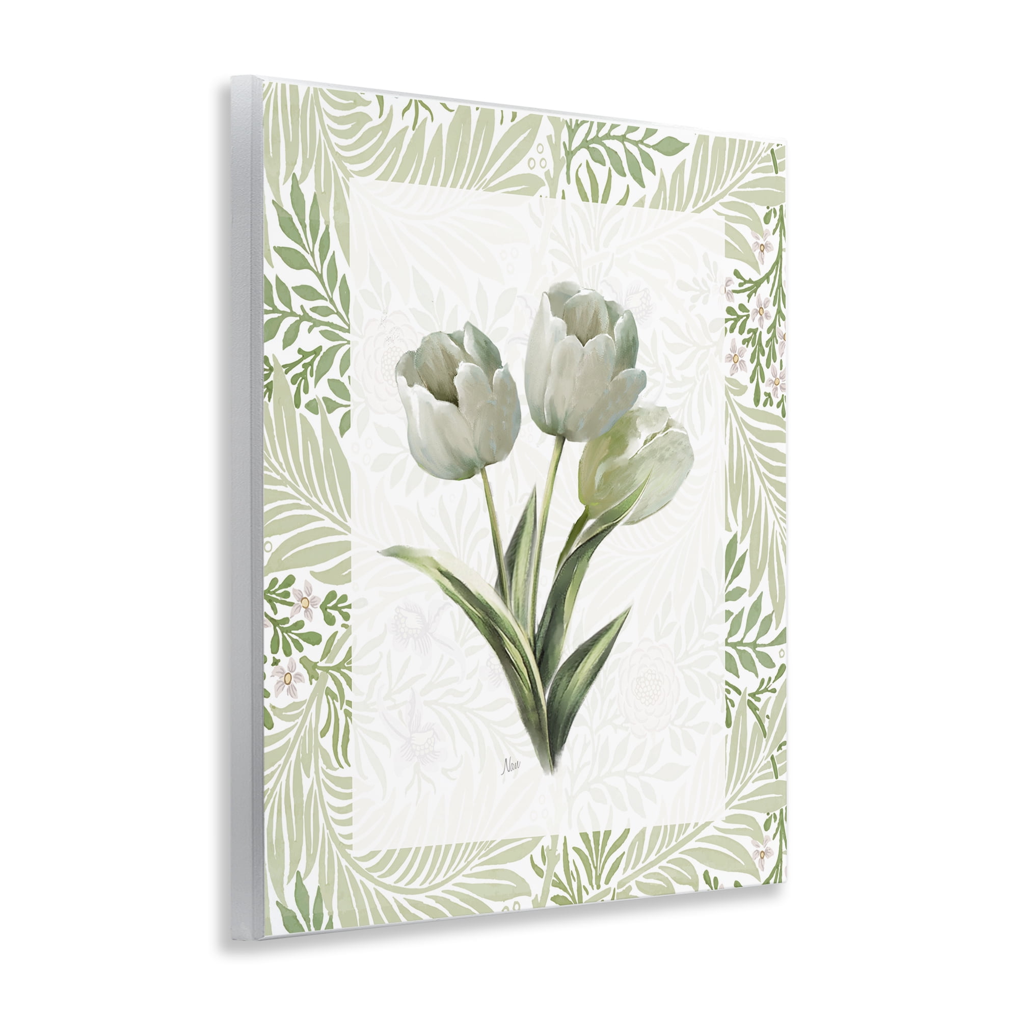 Stupell Industries Pale Green Tulip Trio Wall Plaque Art, design by Nan