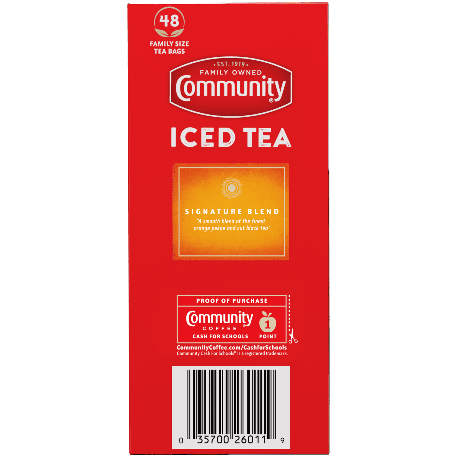 Community® Coffee Signature Iced Tea Bags, Family Size, 48 Ct Box