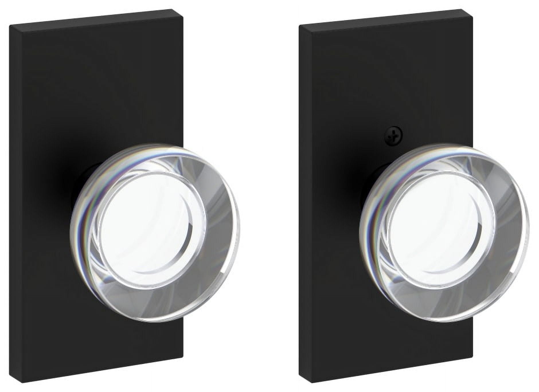Baldwin PSCCYCFR190 Contemporary Crystal Passage Door Knob Set - Black