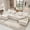 124" White, variant on Vinform 124" U Shaped Cloud Couch Sectional with USB Charging, Hidden Storage, Cup Holders & Chenille Double Chaise, White