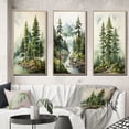 thumbnail image 1 of Designart "Green Pine Tree magic Guardians III" Floral Framed Wall Art Set Of 3 - Green Tree Pine Frame Canvas Set For Living Room Decor, 1 of 6