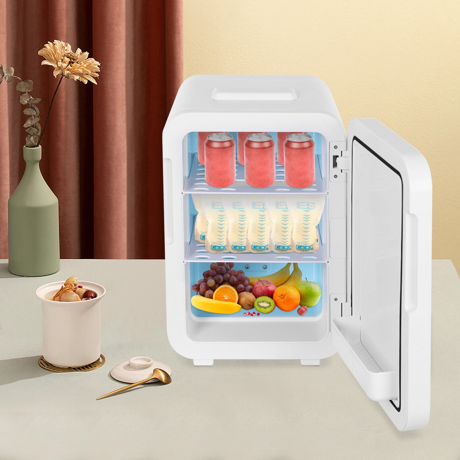 20L Multifunctional Mini Fridge Semiconductor Refrigeration Fridge Countertop 10.71*13.58* 16.61inch for Home, Bedroom, Living Room