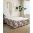thumbnail image 2 of Boho Floral Wrap Around Bed Skirts for Queen Bed 16" Drop,Bed Skirt with Adjustable Elastic Belt Dust Ruffle Bed Valance for Bedroom Hotel Bohemia Colorful Mandalas Botanical Flower Bed Frame Cover, 2 of 7