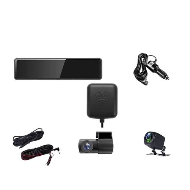 12Inch 3 Cameras Dash Cam Rear View Mirror2.5k 2560*1440P Rearview Mirror Video Recording Loop Record Phone APP GPS Car DVR ,Clear Images