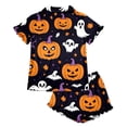 thumbnail image 6 of Halloween Pajama Set for Women Halloween Print Short Sleeve Top and Shorts 2 Piece Separate Casual Sleep Loungewear, 6 of 7