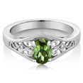 thumbnail image 2 of Gem Stone King 0.85 Ct Oval Green Tourmaline 925 Sterling Silver Ring, 2 of 4