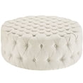 thumbnail image 2 of Modway Amour Fabric Upholstered Button-Tufted Round, Ottoman, Beige, 2 of 2