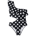 thumbnail image 1 of Traje de baño de una pieza con hombros descubiertos y volantes para mujer, acolchado, 1 of 5