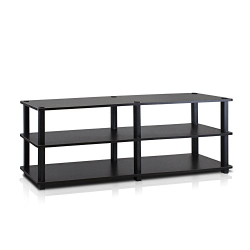 Furinno TV14038EX/BK Turn-S-Tube No Tools 3-Tier Entertainment TV Stands, Espresso/Black