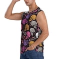 thumbnail image 3 of Fotbe Halloween Skeleton Men's Camiseta sin Mangas Estampada para Hombres, Playera Casual para Gimnasio, Entrenamiento, Playa-Small, 3 of 7