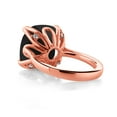 thumbnail image 2 of Gem Stone King 18K Rose Gold Plated Silver Black Onyx Engagement Ring for Women (8.33 Cttw, 14MM Cushion Checkerboard, Size 7), 2 of 4