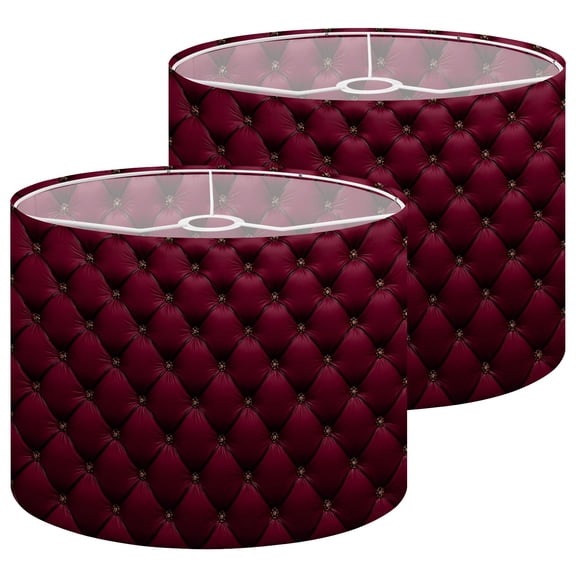 Lampshades 2 Pack Deep burgundy used for royal party Luxury vintage 13"x13"x10" Light Shade for Table Lamps Floor Lamps Drum Lamp Shades Lampshade Replacement Easy Assembly