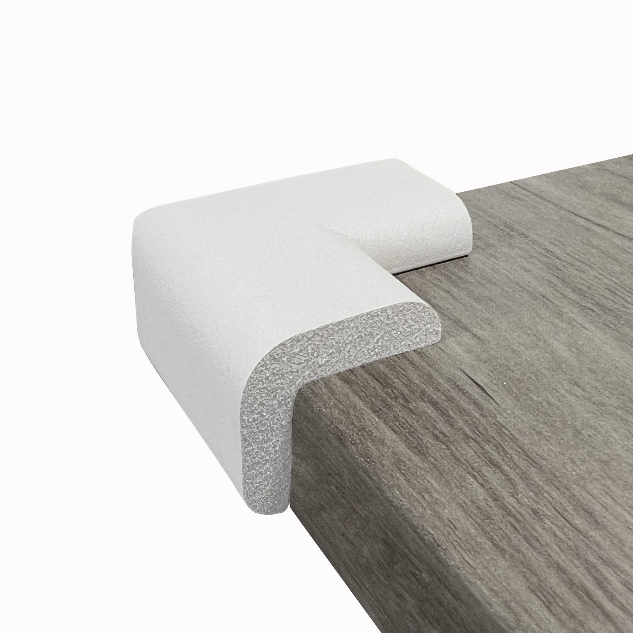 (4 pack) KidKusion Foam Rubber Corner Guards, for Sharp Corners, Table, Desk, 4.0 CT, White, Toddler
