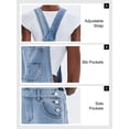 thumbnail image 4 of LANGWYQU Sleeveless Denim Bib Pants Women Casual Straight Jeans Jumpsuit, 4 of 5