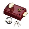 thumbnail image 1 of Riwesomey Puerta Exterior antirrobo de hierro fundido, cerraduras rojas Retro, cerradura de seguro múltiple, cerradura de puerta de madera, seguridad Herramientas y ferretería Rojo, Tipo 2 90x60mm Riwesomey WJ3906-02B, 1 of 6