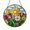 Acrylic 3.5 Inch, variant on Blooming Sunflower Tulips Stained Glass Suncatcher, Round Garden Window Hanging, Fresh Floral Home Accent Gift